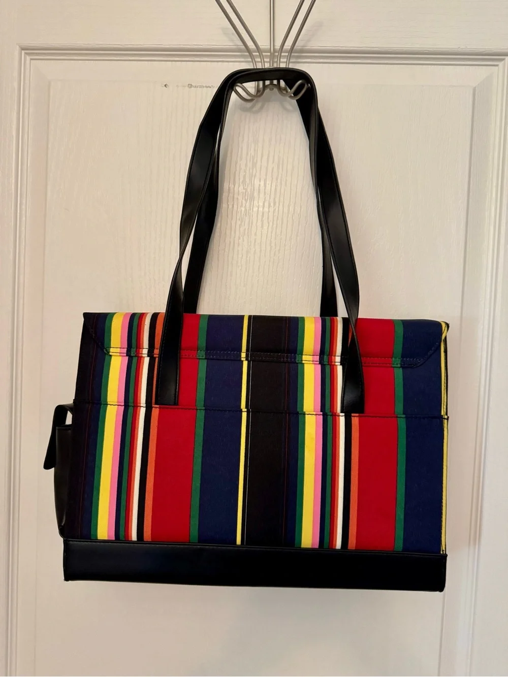 Merona Multi-Stripe Laptop Tote with Black Trim